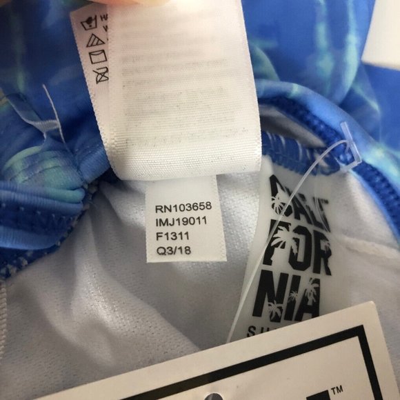 NWT California Sunshine One Piece Swimsuit Blue Tie Dye Size S - Picture 7 of 7